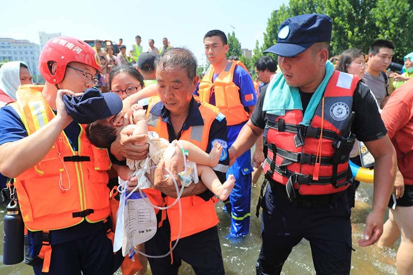 A baby in Henan Flooding